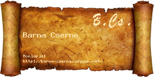 Barna Cserne névjegykártya